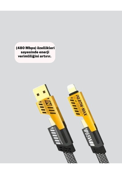 Örgülü Tasarım 4 Ü 1 Arada Usbc Lightning Hızlı Şarj Kablosu