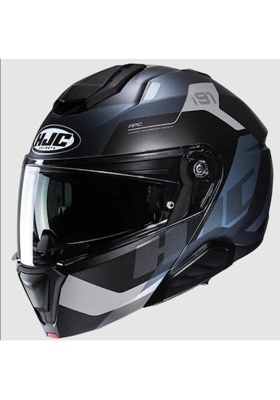 HJC İ91 Carst Mc5sf Çene Açılır Kask Beyaz - Mavi - Mat Siyah