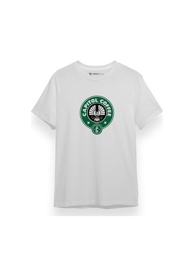 The Hunger Games Capitol Coffee Beyaz Kısa Kol Erkek Tshirt 001