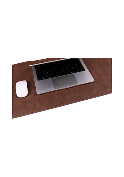 Still & Silent Saddle Brown Gerçek Deri Desk Mat Apple Uyumlu MacBook Altlığı