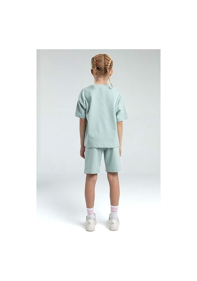 Rolypoly Kız Çocuk Pamuk İki İplik Kısa Kol Şortlu Pijama Takımı Rp3590 Yeşil