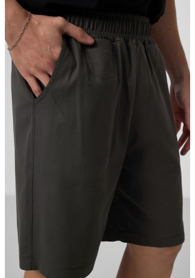 Tommylife Antrasit Standart Fit Dokuma Hafif Esnek Chino Şort - 81290 Antrasit
