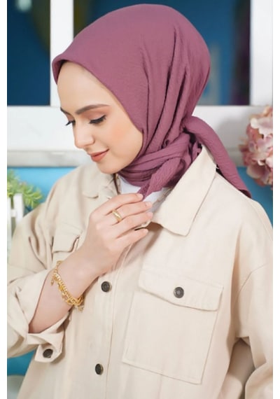 Melodi Scarf Kadın Tesettür Mio Caz Eşarp Hijab Mor Mor