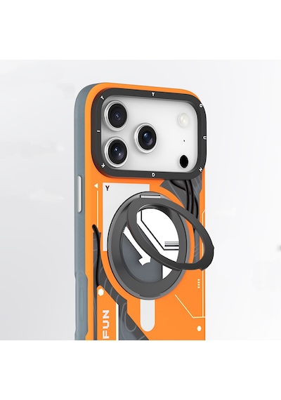 Apple Uyumlu iPhone 17 Pro Max Kılıf M-safe Şarj Özellikli Youngkit Starship Serisi Kapak Turuncu Turuncu