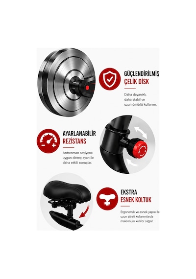 Premium Kondisyon Bisikleti Spinning Bike Egzersiz Aleti, Bluetooth + Uygulama