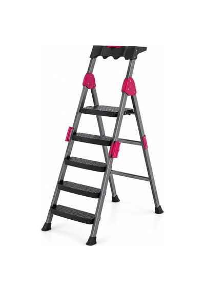 4+1 Basamaklı Metal Merdiven 150kg.taşıma 5468