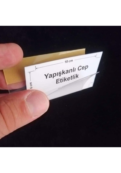 Cep Tipi Yapışkanlı Şeffaf Etiketlik 10x5cm U Tipi 100lü Paket 100 Adet