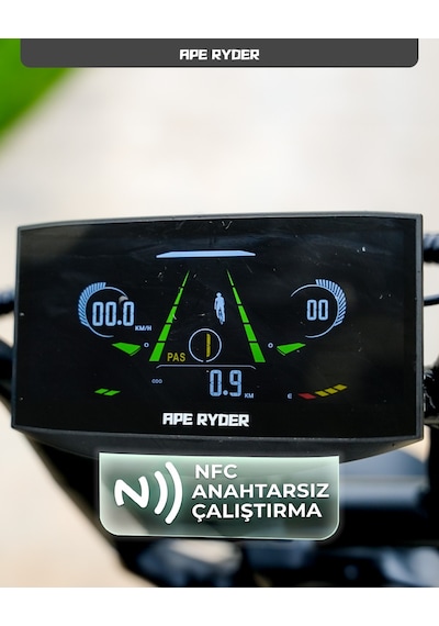 Ape Ryder Genon Ultra 750w Elektrikli Bisiklet Ayna Çanta Ve El Gazıi Siyah