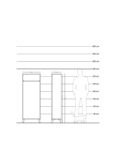 Arges Dolap Kapaklı Tek Askılı 60x30x163 Aytaşı-çam Aytaşı