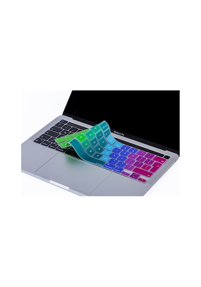 Apple Uyumlu MacBook Pro Klavye Koruyucu M1-m2, 13inç Dazzle Uk-eu İngilizce A2338 2289 2251 A2141 İle Pembe Yeşil