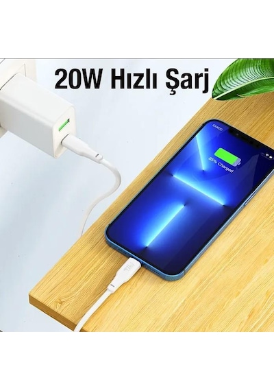 Hoco X93 Force 20w Type-c To Apple Uyumlu iPhone Lightning-c Ultra Hızlı Şarj Ve Data Kablosu 1m Beyaz