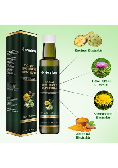 Rivalen Enginar - Deve Dikeni - Karahindiba Bitkisel Sıvı Eki 250 Ml