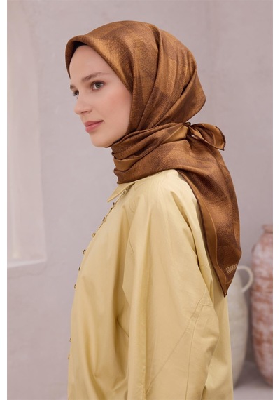 Belli İpek Eşarp - 4201-42 Camel Twill