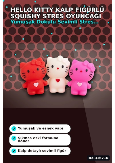 Squishy Hello Kitty Kalp Figürlü Yumuşak Stres Oyuncağı 12 Adet Karışık Renk Seti Bx-316716