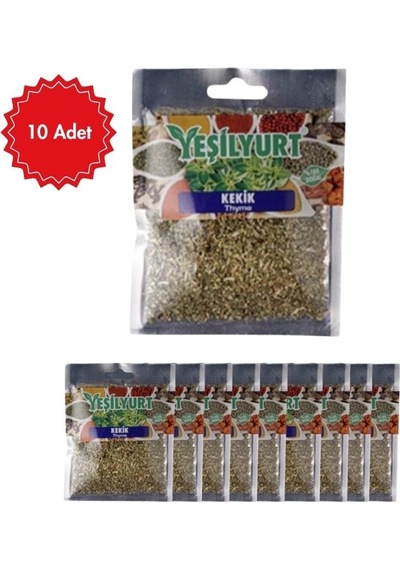Yeşilyurt Kekik 25 G X 10 Adet Doğal Ve Katkısız Baharat Et, Salata Ve Çorbalar Için
