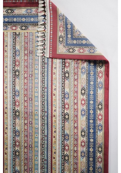 Apex Halı Bruj Bambu Viscon Halı 8741bu Bordo Renkli