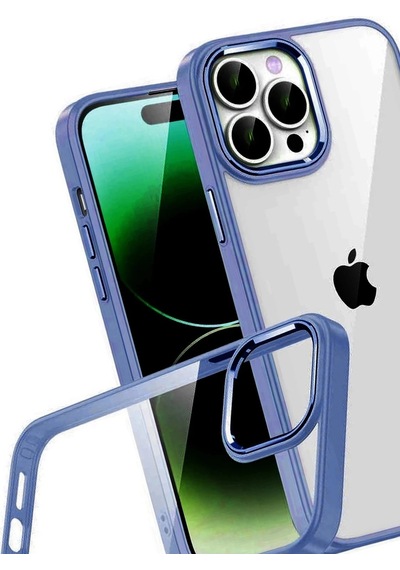 Mey İthalat iPhone Uyumlu 15 Pro Max Lensli Silikon - Lacivert