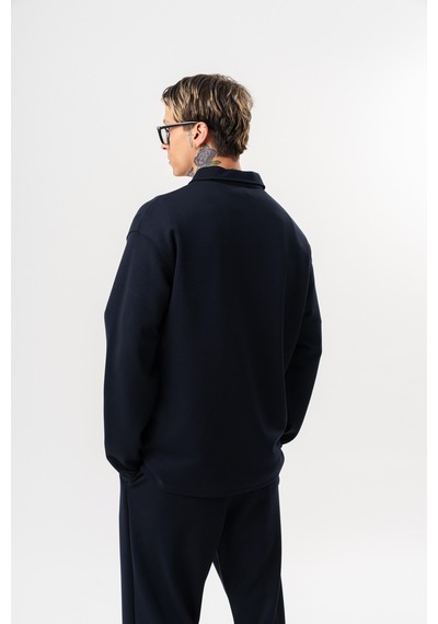 Respire Erkek Yarım Fermuarlı Modal Sweatshirt Lacivert