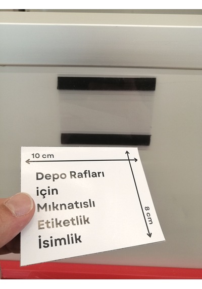 10 Ad Mıknatıslı C Tipi 8x10 Cm Depo Ürün Etiketlik Şeffaf Magnet