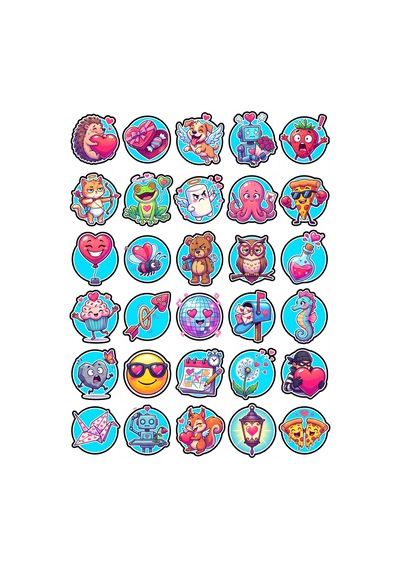 Karma Koleksiyon Eğlenceli Sticker Seti 150 Adet - 5'li Mega Paket - Laptop Defter Ajanda Etiketi Çok Renkli