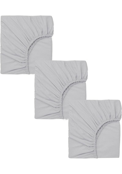 3 Adet 50x90 Cm Anne Yanı Lastikli Penye Kumaş Bebek Çarşafı-gri