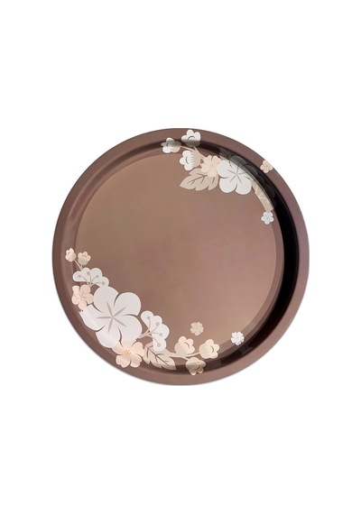 Premium Metal Yuvarlak Tepsi 35 Cm Özel Tasarım