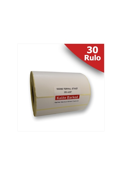 Termal Barkod Etiket 30 Rulo 100 x 80 MM