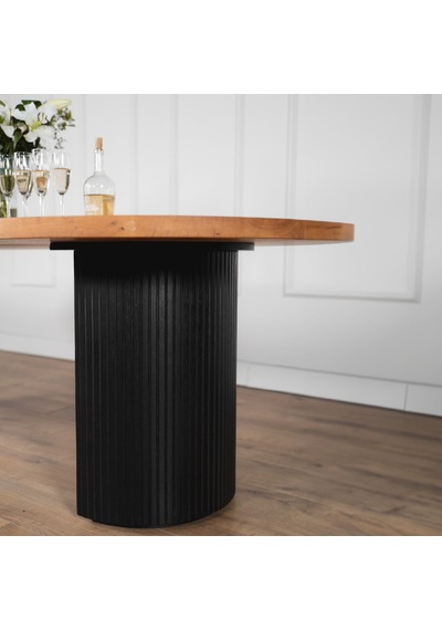 Zeno Ahşap Bohem Yemek Masası 90x200 Siyah - Ahşap