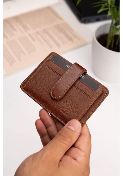 Newish Polo Erkek Hakiki Deri Cüzdan Ve Kartlık - New083 Taba
