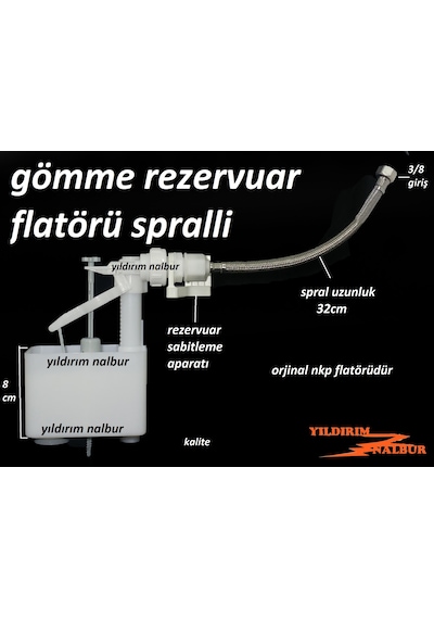 Nkp Gömme Rezervuar Flatörü 3/8 Nkp Marka Spralli 1.