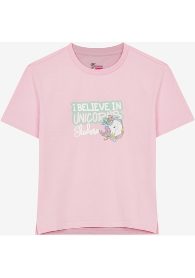 Skechers Graphic Tee G Short Sleeve Büyük Kız Çocuk Pembe Takım Sk241034-621