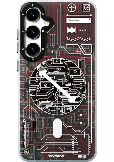 Galaxy S24 Plus Uyumlu Kılıf Magsafe Şarj Özellikli Youngkit Technology Serisi Kapak Mavi