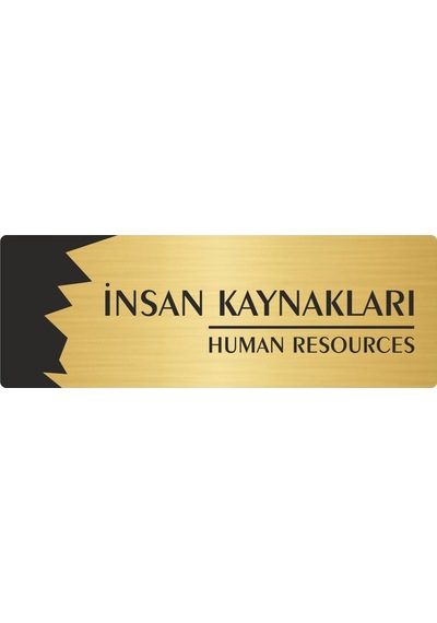 Metal Departman Kapı İsimliği, İnsan Kaynakları Human Resources 5x20 Cm Altın Renk