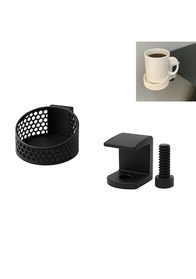 Özel 3d Baskı Bardak Tutucu Modüler Masa Düzenleyici Tak Çıkar Düzenleyici Çapı: 8,4 Cm Siyah