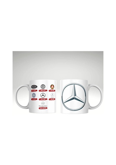 Applucky Mercedes Logo Tarihçesi Baskı Kupa Bardak Beyaz