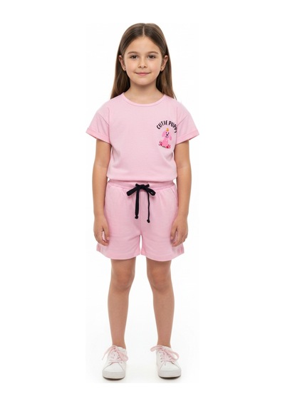 Toontoy Kids Toontoy Kız Çocuk 2'li Şortlu Takım Bisiklet Yaka Düşük Omuz Kısa Kollu Baskılı Tişört - Beli Lastikli Bağlamalı Cepli Şort 25016 Pembe Toontoy Kids Toontoy Kız Çocuk 2'li Şortlu Takım Bisiklet Yaka Düşük Omuz Kısa Kollu Baskılı Tişört - Beli Lastikli Bağlamalı Cepli Şort 25016 Pembe