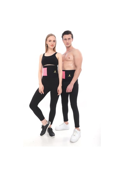Sh Mağazacılık Unisex Termal Terleten  Pembe  Bel Korse Kemer Pembe