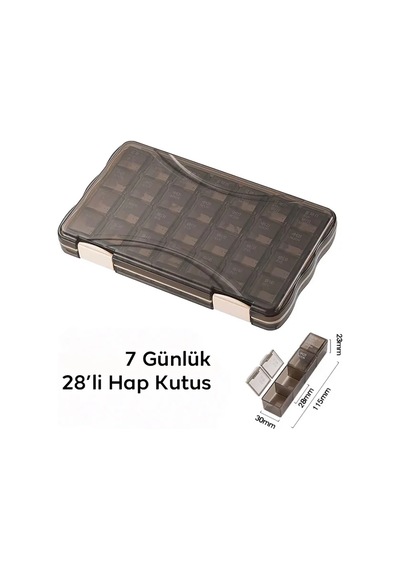 Ezere Haftalık Ilaç Kutusu 7 Günlük 28 Gözlü Haftalık Ilaç Kutusu- 5775