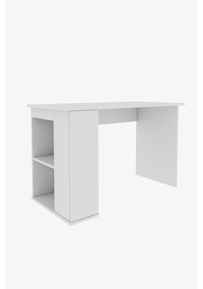 Ergonomik Çalışma Masası, Kitaplık Ve Kapaklı Depolama Alanı İle Modern Tasarım Beyaz Beyaz Ergonomik Çalışma Masası, Kitaplık Ve Kapaklı Depolama Alanı İle Modern Tasarım Beyaz Beyaz