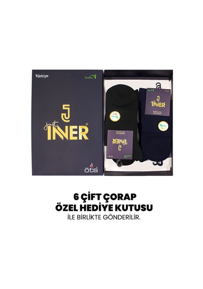 Just Inner Erkek 6 Lı Bambu Çorap Yarım Konç Uzun Ömürlü Kullanım 11700 Renkli