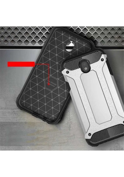 Noktaks - Samsung Galaxy Uyumlu J5 Pro - Kılıf Çift Katman Zırh Tank Crash Military Kapak - Gri