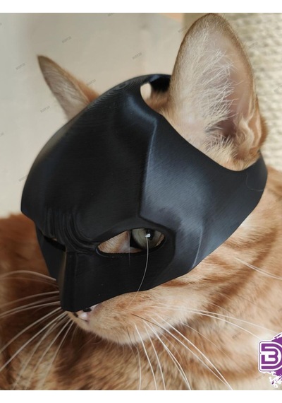 Siyah Batman Tarzı Takılabilir Kedi Maskesi
