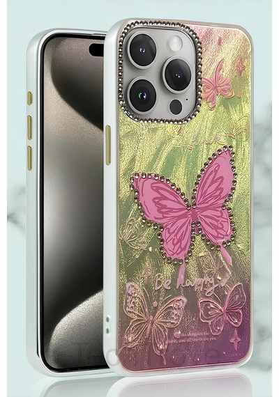 İphone 15 Pro Max Kılıf Aynalı Desenli Figürlü Tasarım Silikon Kapak