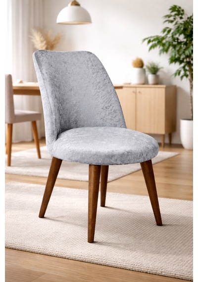 Yıkanabilir,likralı , Kadife Oval Sandalye Kılıfı 1 Adet Gri - 801052816 Gri