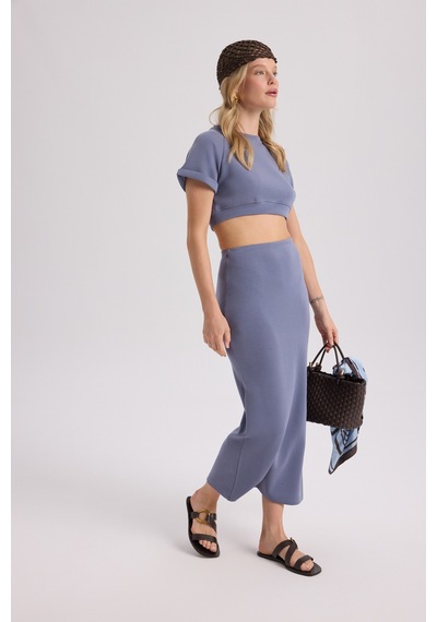 Mai Collection Mai Studios Co. Paloma İndigo Crop Etek Takım İndigo