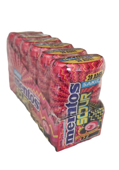Mentos Sour Çilek Aromalı Draje Sakız 6 x 56 G