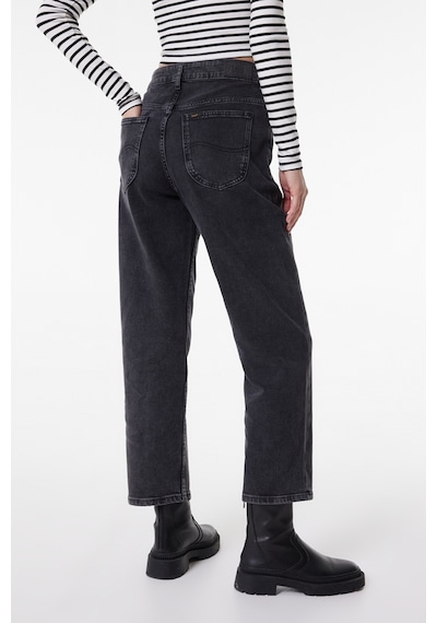 Lee Rider Slim Fit Dar Kesim Normal Bel Dar Paça Siyah Kadın Esnek Jean Denim Kot Pantolon L35FQBD59 Siyah
