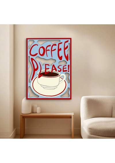 Coffee Please Kahve Tabelası - Metal Tablo - Dec0313 58 X 80 Cm Çok Renkli