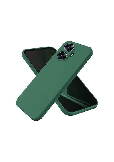 Realme C55 Uyumlu Silikon Kılıf - Kamera Korumalı Esnek Pastel Renk Kapak - Yeşil