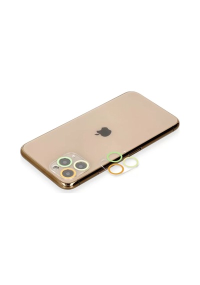 Newface Apple İphone 11 Pro Renkli Kamera Lens Koruma Cam - Pembe-mavi